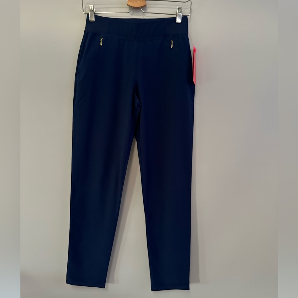 NWT Lilly Pulitzer 28” Luxletic Run Around Pants in Low Tide Navy XS